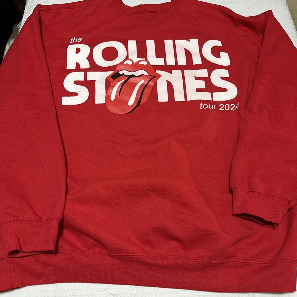 The Rolling Stones Hackney Diamonds 2024 Tour Red Sweatshirt XL